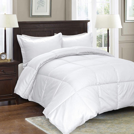 Club Le Med 230 TC Damask Down Alternative Comforter Set, White, King 103136